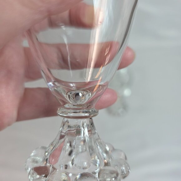 FOUR Anchor Hocking Berwick Boopie Clear Juice/Wine Glasses Ball Design on Base - Picture 12 of 14